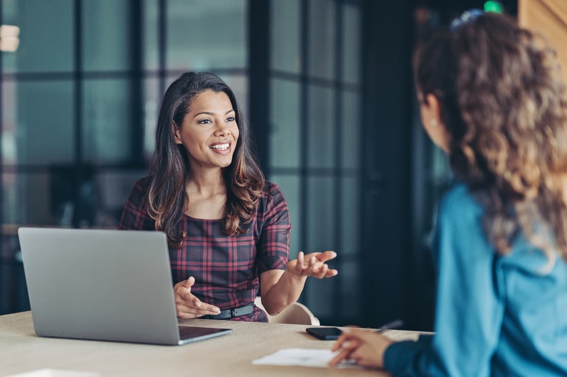 Business women talking